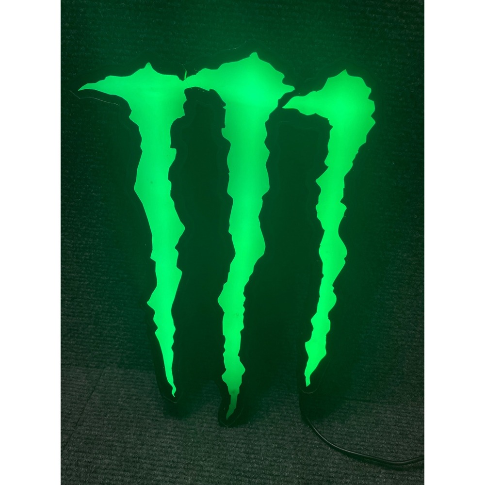 Monster Energy LED Neon Wall Sign Green Claw Logo Light Man Cave Decor 14x10